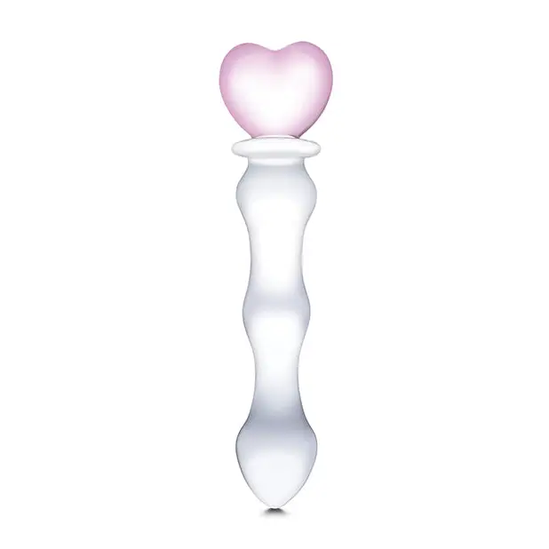 Glas 8’’ Sweetheart Glass Dildo - Pink/Clear - Dongs & Dildos