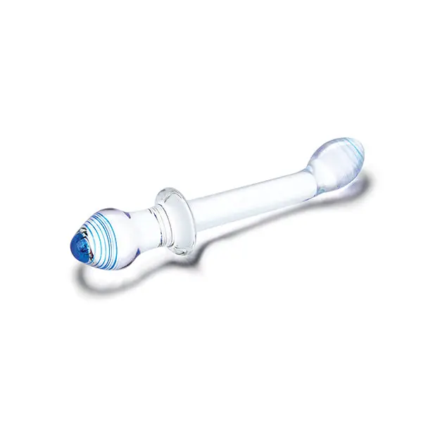 Glas 9.5’’ Double Play Dual Ended Dildo - Clear - Dongs & Dildos