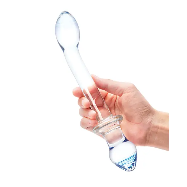 Glas 9.5’’ Double Play Dual Ended Dildo - Clear - Dongs & Dildos