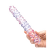 Glas 9’’ Purple Rose Nubby Glass Dildo - Purple/Pink - Dongs & Dildos