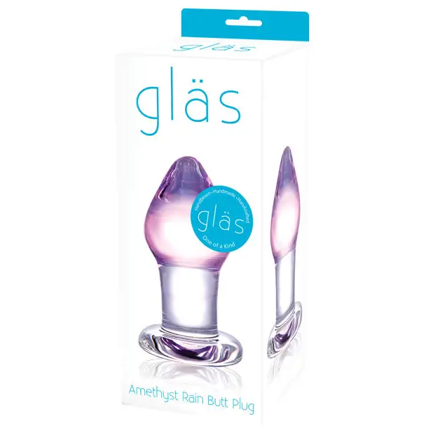 Glas Amethyst Rain Glass Butt Plug - Anal Products