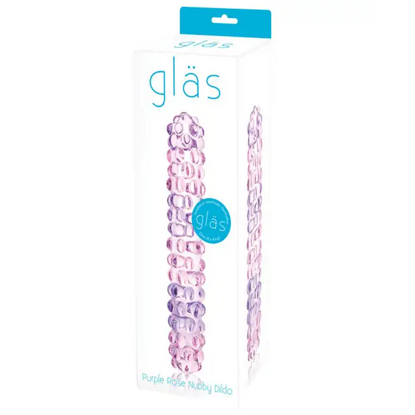 Glas Purple Rose Nubby Glass Dildo - Dongs & Dildos