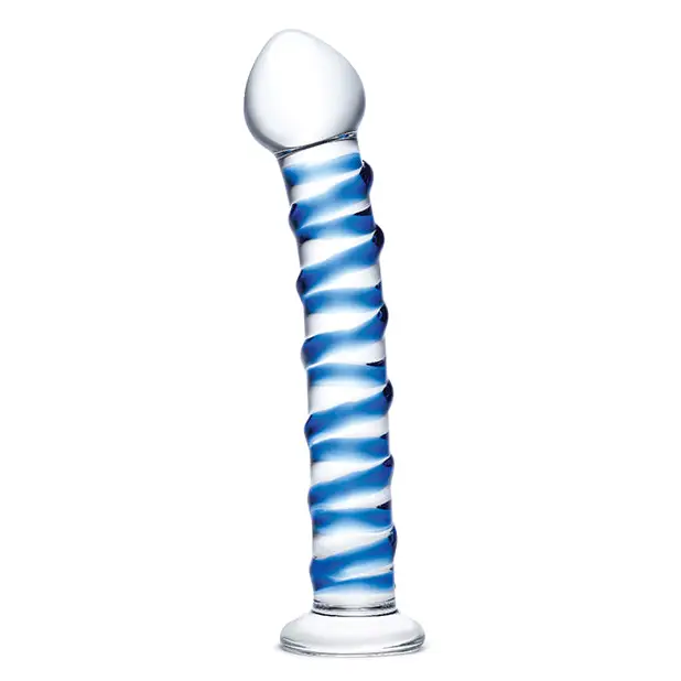 Glas Spiral Glass Dildo - Blue - Dongs & Dildos