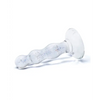 Glas Triple Play Beaded Butt Plug - Clear - Anal Products