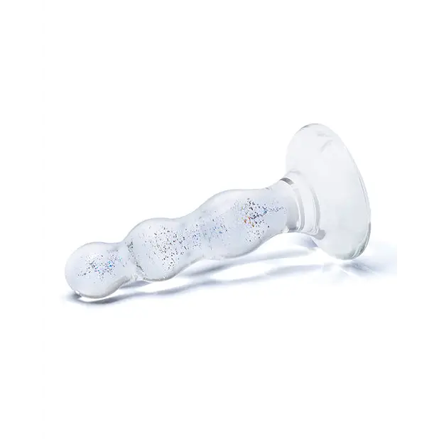 Glas Triple Play Beaded Butt Plug - Clear - Anal Products