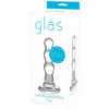 Glas Triple Play Beaded Butt Plug - Clear - Anal Products