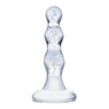 Glas Triple Play Beaded Butt Plug - Clear - Anal Products