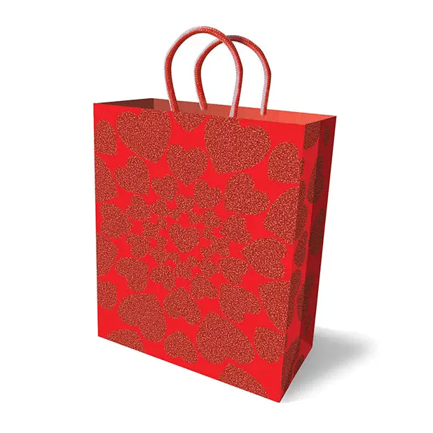 Glitter Hearts Gift Bag - Bachelorette & Party Supplies