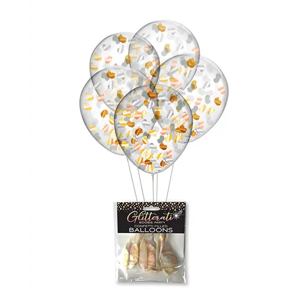 Glitterati Boobie Party Confetti Balloons - Pack of 5 - Bachelorette & Party Supplies