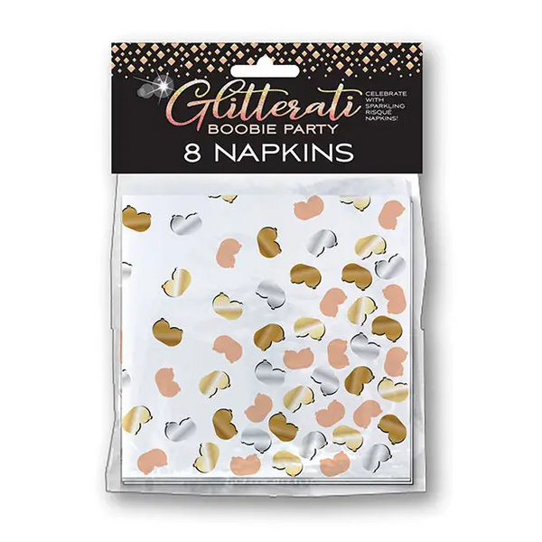 Glitterati Boobie Party Napkins - Pack of 8 - Bachelorette & Party Supplies