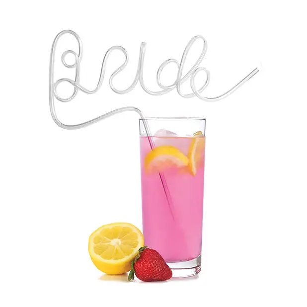 Glitterati Bride Straw - White - Bachelorette & Party Supplies