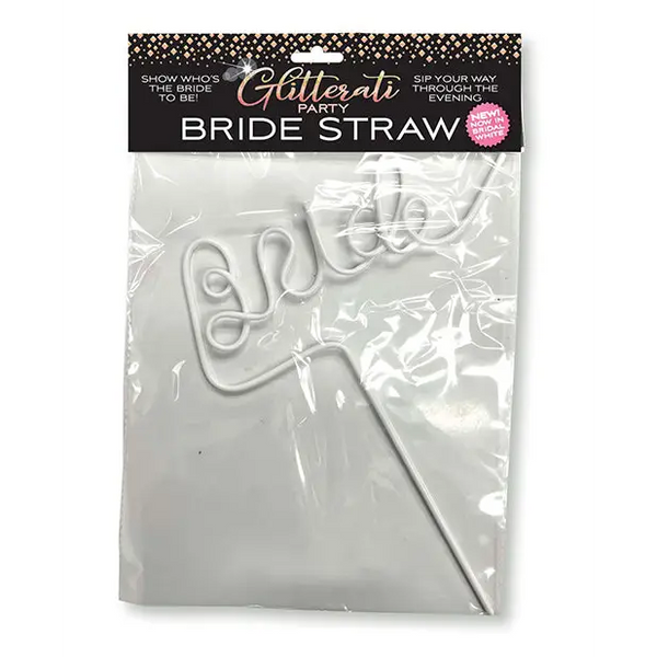 Glitterati Bride Straw - White - Bachelorette & Party Supplies