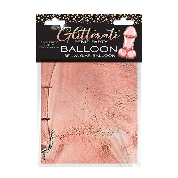 Glitterati Penis 3ft Mylar Balloon - Rose Gold - Bachelorette & Party Supplies