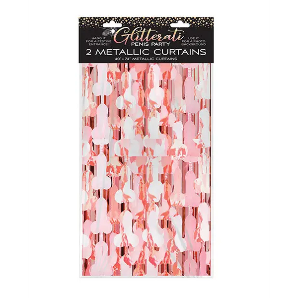 Glitterati Penis Foil Curtain - Bachelorette & Party Supplies