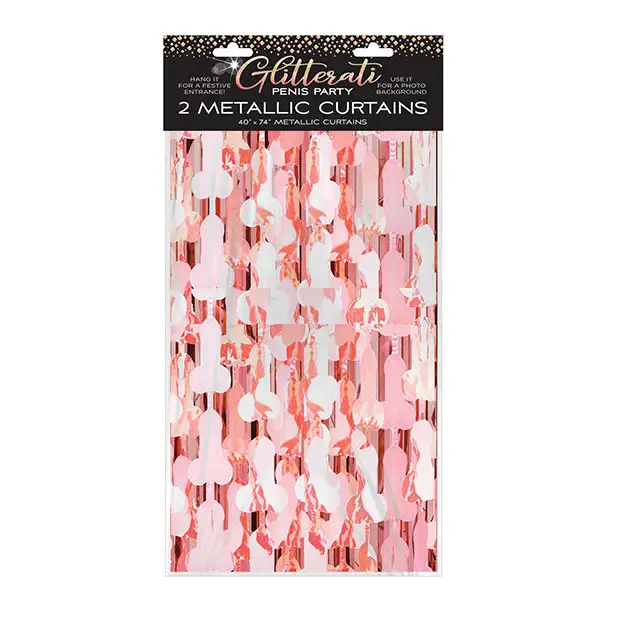 Glitterati Penis Foil Curtain - Bachelorette & Party Supplies