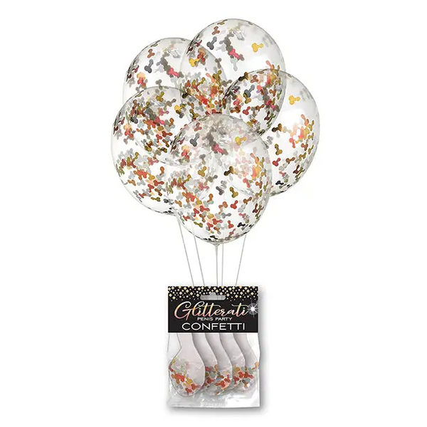 Glitterati Penis Party Balloons - Pack of 5 - Bachelorette & Party Supplies