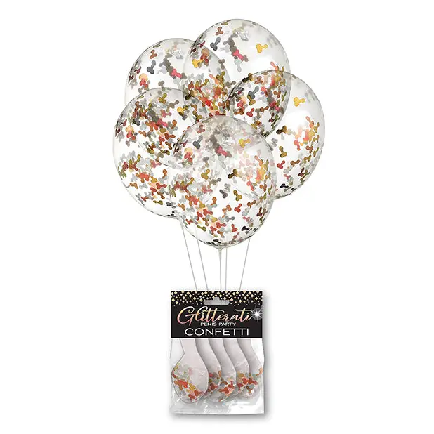 Glitterati Penis Party Balloons - Pack of 5 - Bachelorette & Party Supplies