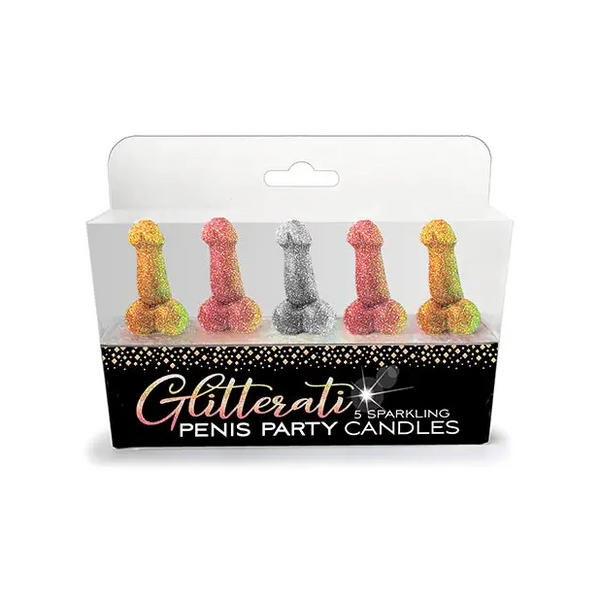 Glitterati Penis Party Candle - Pack of 5 - Bachelorette & Party Supplies