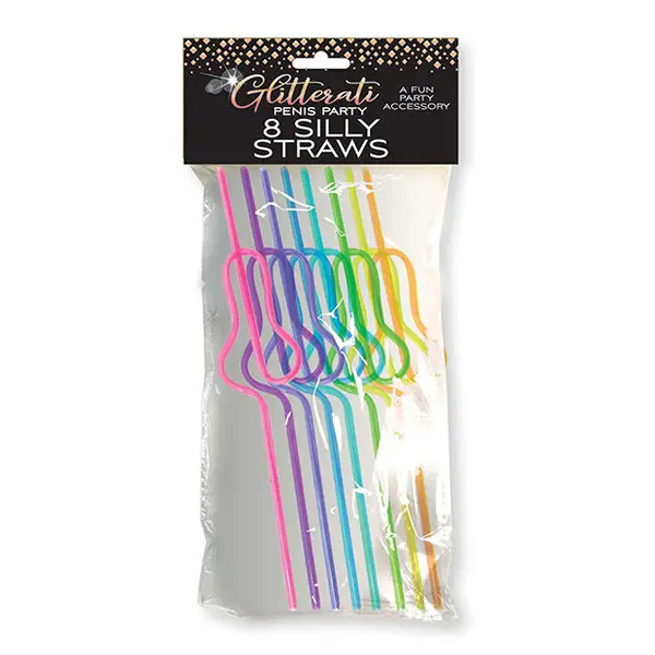 Glitterati Silly Penis Straws - Set of 8 - Bachelorette & Party Supplies