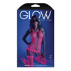 Glow Black Light Criss Cross Paneled Bodystocking Neon Pink O/S - Lingerie - Packaged