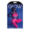 Glow Black Light Cropped Cutout Halter Bodystocking Neon Pink O/S - Lingerie - Packaged
