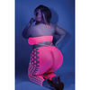 Glow Black Light Cropped Cutout Halter Bodystocking Neon Pink QN - Lingerie - Plus/Queen - Packaged