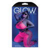 Glow Black Light Cropped Cutout Halter Bodystocking Neon Pink QN - Lingerie - Plus/Queen - Packaged