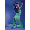 Glow Black Light Crotchless Bodystocking Neon Green O/S - Lingerie - Packaged