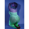 Glow Black Light Crotchless Bodystocking Neon Green QN - Lingerie - Plus/Queen - Packaged