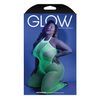 Glow Black Light Crotchless Bodystocking Neon Green QN - Lingerie - Plus/Queen - Packaged