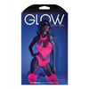 Glow Black Light Footless Teddy Bodystocking Neon Pink O/S - Lingerie - Packaged