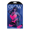 Glow Black Light Footless Teddy Bodystocking Neon Pink QN - Lingerie - Plus/Queen - Packaged
