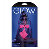 Glow Black Light Halter Bodysuit w/Open Sides Neon Pink M/L - Lingerie - Packaged