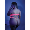 Glow Black Light Harness Mesh Body Suit Neon Pink QN - Lingerie - Plus/Queen - Packaged