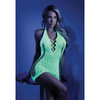 Glow Black Light Net Halter Dress Neon Green O/S - Lingerie - Packaged