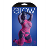 Glow Captivating Halter Bodystocking & G-String Neon Pink QN - Lingerie - Plus/Queen - Packaged