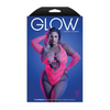 Glow Flashback Black Light Reactive Rhinestone Teddy w/Gloves (or Leg Warmers) - Neon Pink QN - Lingerie - Plus/Queen