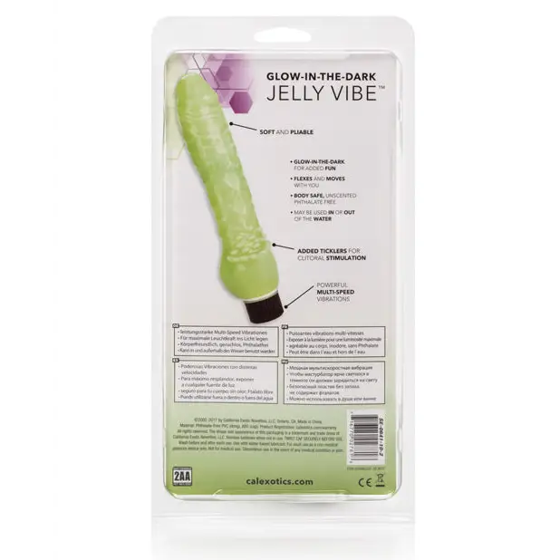 Glow In The Dark 7’’ Jelly Penis Vibe - Vibrators
