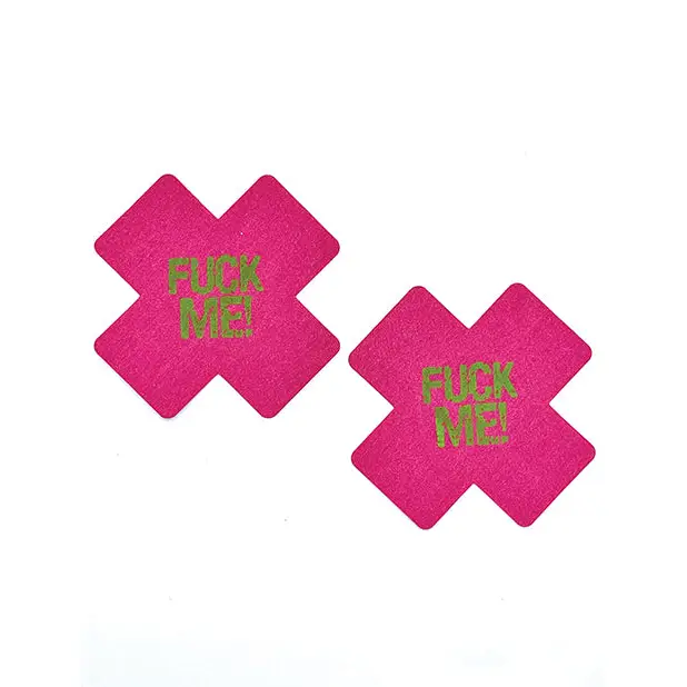Glow In the Dark Fuck Me Pasties - Pink O/S - Lingerie - Packaged