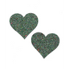 Glow In the Dark Glitter Heart Pasties - O/S - Lingerie - Packaged