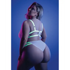 Glow Night Vision Glow In the Dark Bralette & Cage Panty QN - Lingerie - Plus/Queen - Packaged