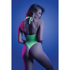 Glow Nocturnal Halter Teddy Neon Chartreuse L/XL - Lingerie - Packaged