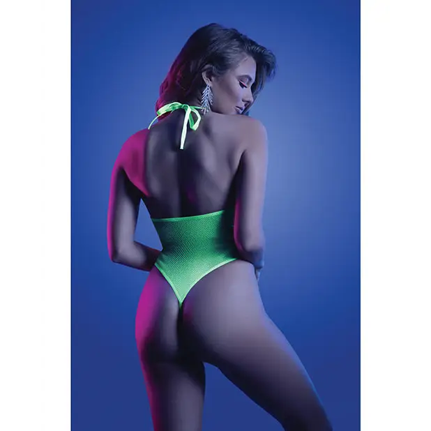 Glow Nocturnal Halter Teddy Neon Chartreuse M/L - Lingerie - Packaged