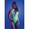 Glow Nocturnal Halter Teddy Neon Chartreuse S/M - Lingerie - Packaged