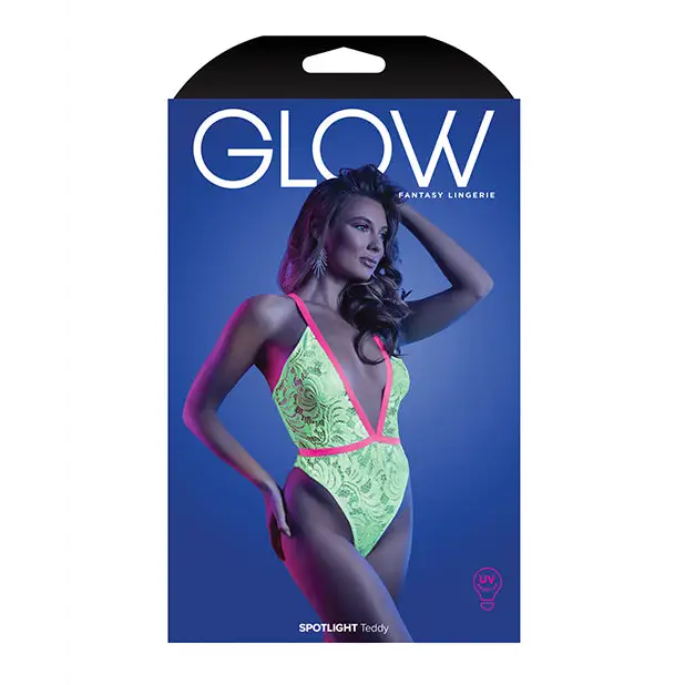Glow Spotlight Teddy Neon Chartreuse S/M - Lingerie - Packaged