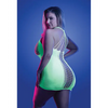 Glow Synthesize UV Reactive Seamless Halter Dress - Neon Green QN - Lingerie - Plus/Queen - Packaged