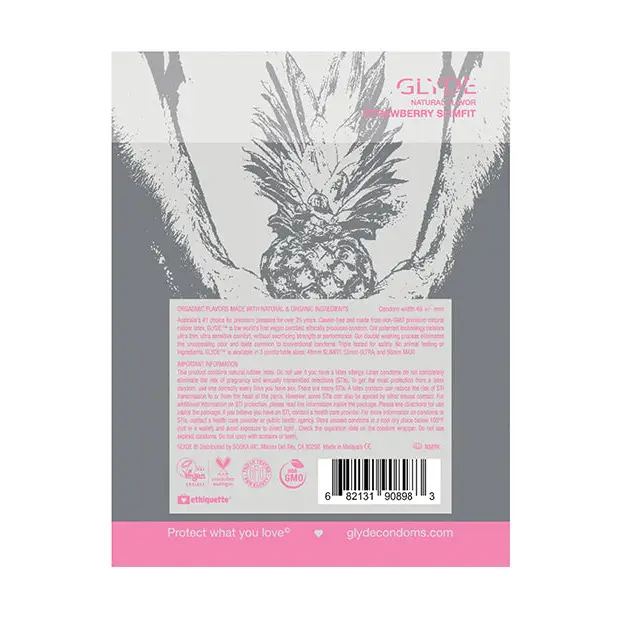 Glyde Slim Strawberry - Pack of 4 - Condoms