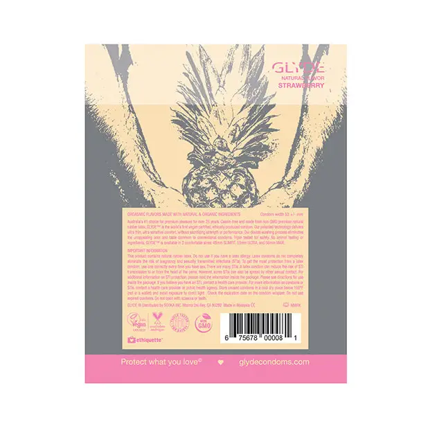 Glyde Strawberry - Pack of 4 - Condoms