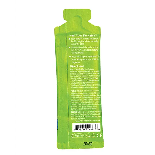 Good Clean Love Bio Match Restore Moisturizing Personal Lubricant - 5 ml Foil - Lubricants