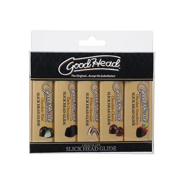 GoodHead Chocolate Slick Head Glide - Asst. Flavors Pack of 5 - Lubricants